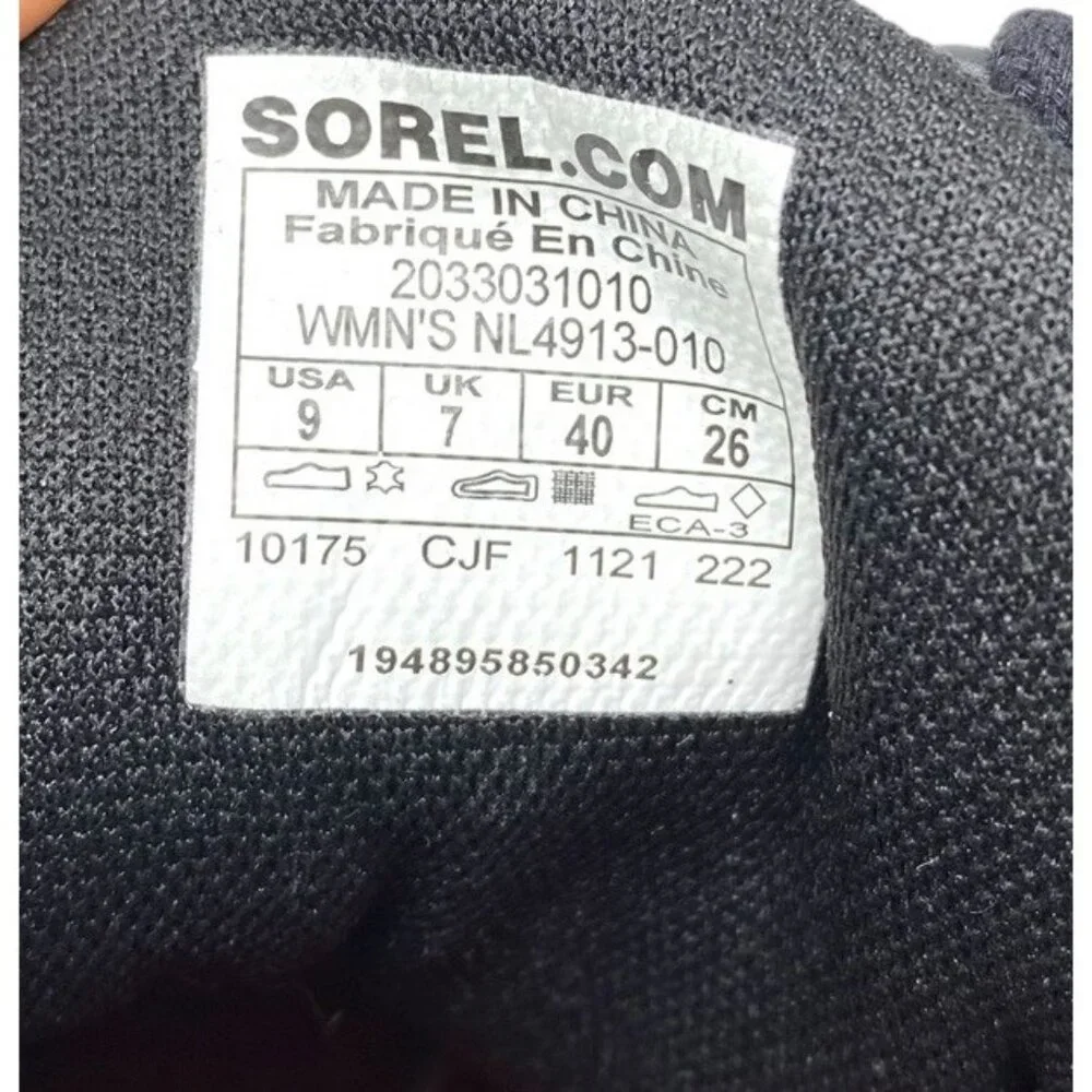 Sorel Women’s Out N About‎ Black Suede Wedge Sneakers NL4913-010 Size 9 US